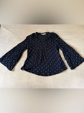 Loft Women’s Polka Dot V-Neck Bell Sleeve